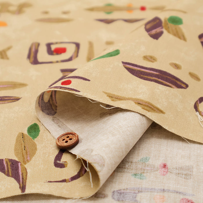 Cotton Silues Satin Print Fabric - Ethnic Style - nomura tailor