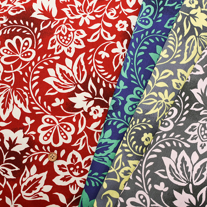 Cotton Silues Satin Print Fabric - Flower - nomura tailor