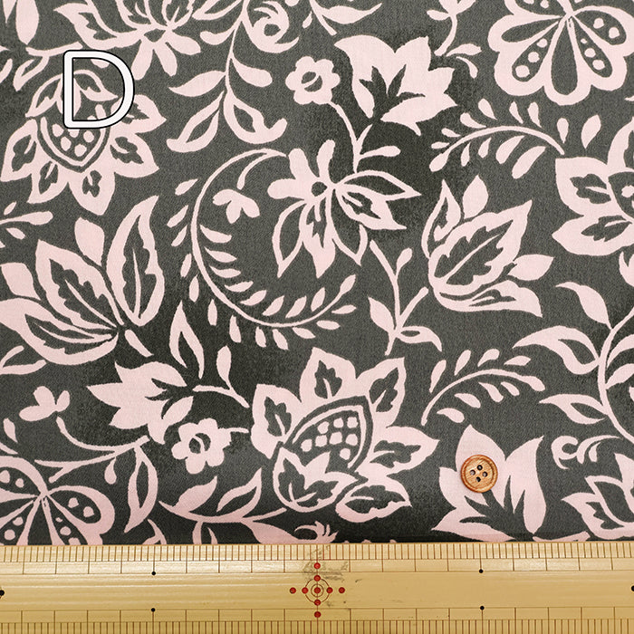 Cotton Silues Satin Print Fabric - Flower - nomura tailor