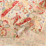 Cotton Silues Satin Print Fabric - Paisley - nomura tailor