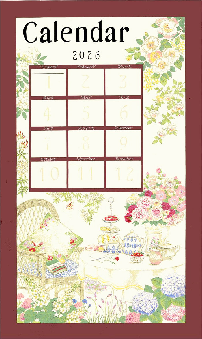<Patterned Cut>2026 Calendar -  Garden (1 Pattern: Approx. 70cm × 40cm) - nomura tailor