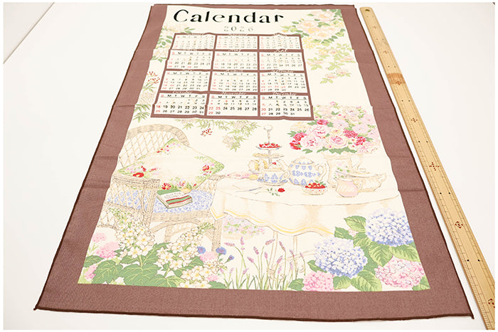 <Patterned Cut>2026 Calendar -  Garden (1 Pattern: Approx. 70cm × 40cm) - nomura tailor