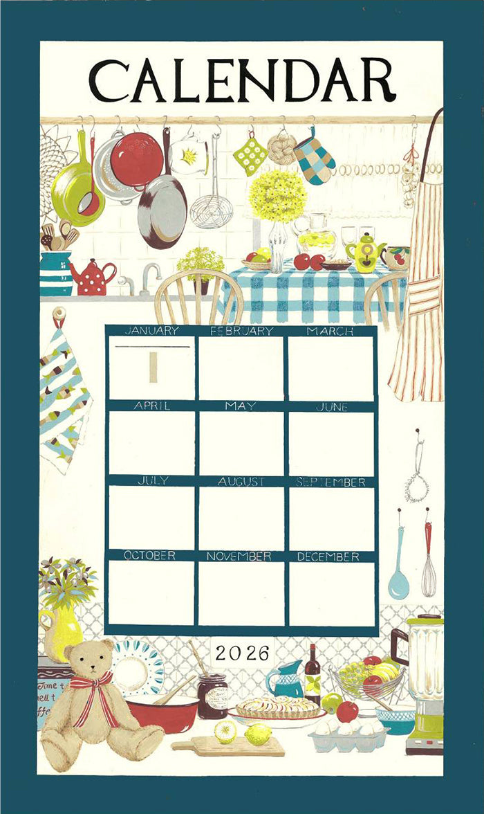 <Patterned Cut>2026 Calendar -  Bear (1 Pattern: Approx. 70cm × 40cm) - nomura tailor