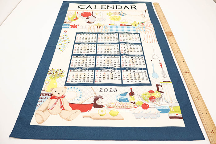 <Patterned Cut>2026 Calendar -  Bear (1 Pattern: Approx. 70cm × 40cm) - nomura tailor