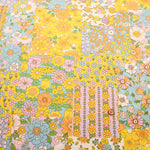 Water repellent Nylon Oxford Print Fabric 70s Design Flower Days - nomura tailor