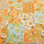 Water repellent Nylon Oxford Print Fabric 70s Design Flower Days - nomura tailor