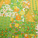 Water repellent Nylon Oxford Print Fabric 70s Design Flower Days - nomura tailor