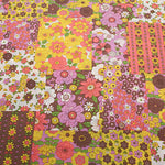 Water repellent Nylon Oxford Print Fabric 70s Design Flower Days - nomura tailor