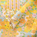 Water repellent Nylon Oxford Print Fabric 70s Design Flower Days - nomura tailor