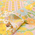 Water repellent Nylon Oxford Print Fabric 70s Design Flower Days - nomura tailor