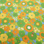 Water repellent Nylon Oxford Print Fabric 70s Design Flower Days - nomura tailor