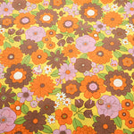 Water repellent Nylon Oxford Print Fabric 70s Design Flower Days - nomura tailor