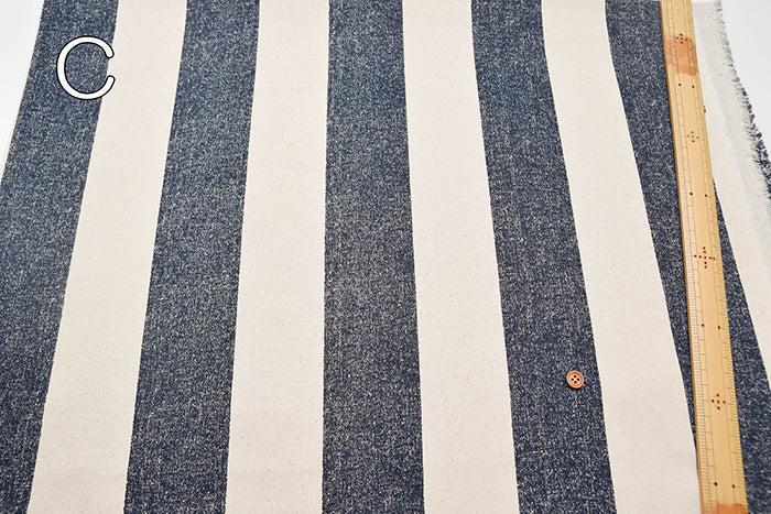 Cotton No. 10 Canvas Fabric - Big stripe - nomura tailor