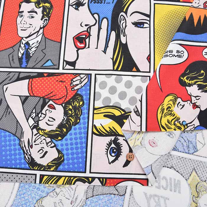 Made in the Netherlands B&B Fabric Cotton Print Fabric - American Comics - nomura tailor