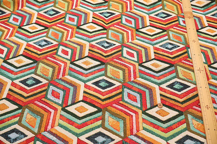 Made in France Gobelin Fabric - SAFECO Geometric Pattern - nomura tailor