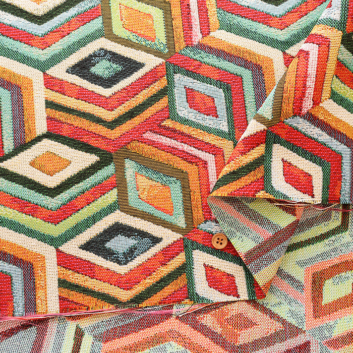 Made in France Gobelin Fabric - SAFECO Geometric Pattern - nomura tailor