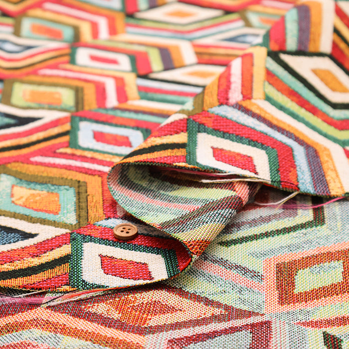 Made in France Gobelin Fabric - SAFECO Geometric Pattern - nomura tailor