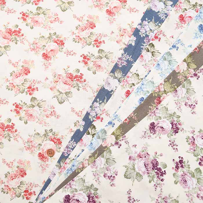 Cotton Scare Print Fabric - Flower Rose - nomura tailor
