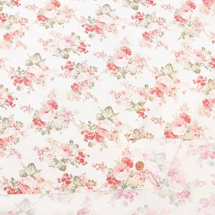 Cotton Scare Print Fabric - Flower Rose - nomura tailor