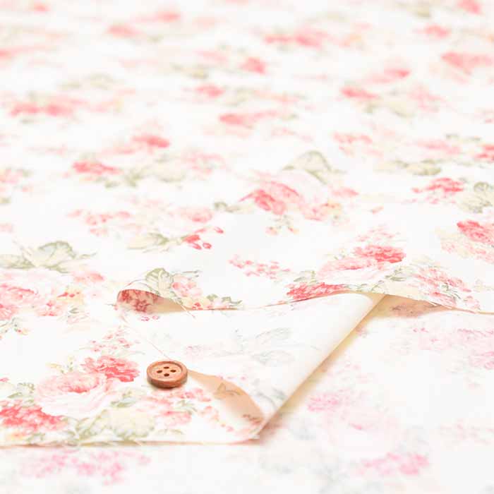 Cotton Scare Print Fabric - Flower Rose - nomura tailor