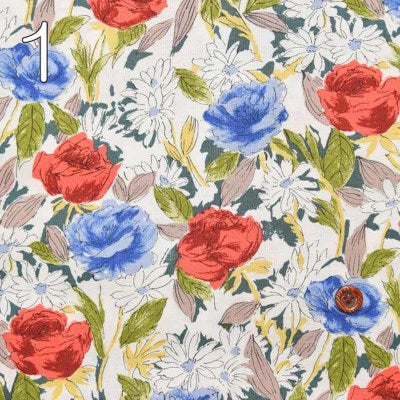 Cotton Scare Printed Fabric - Art Flower - nomura tailor