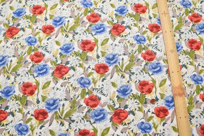 Cotton Scare Printed Fabric - Art Flower - nomura tailor