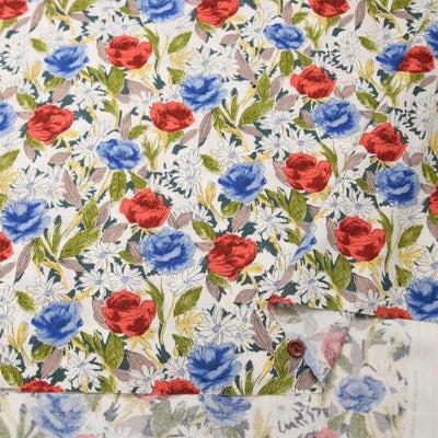 Cotton Scare Printed Fabric - Art Flower - nomura tailor