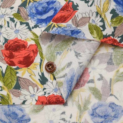 Cotton Scare Printed Fabric - Art Flower - nomura tailor