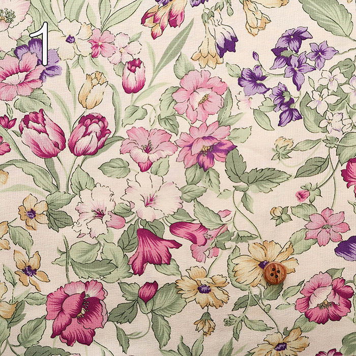 Cotton Scare Printed Fabric - Sign of Spring - nomura tailor