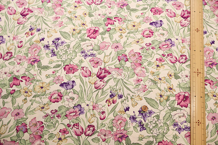 Cotton Scare Printed Fabric - Sign of Spring - nomura tailor
