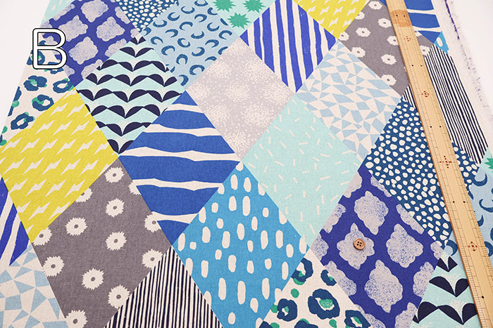 C/L Canvas Print Fabric echino Rhombus - nomura tailor