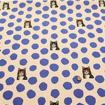C/LCanvas Printed Fabric  - echino "Neko Noe" Cat Dot - nomura tailor