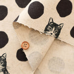 C/LCanvas Printed Fabric  - echino "Neko Noe" Cat Dot - nomura tailor