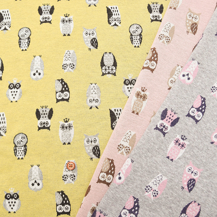 Cotton Knit Jacquard Fabric – Owl - nomura tailor
