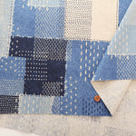 C/L Canvas Print Fabric Denim - Sashiko-style Patchwork - nomura tailor