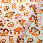 Cotton Oxford Fabric - Delicious Animal Pretzel Dog - nomura tailor