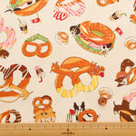 Cotton Oxford Fabric - Delicious Animal Pretzel Dog - nomura tailor