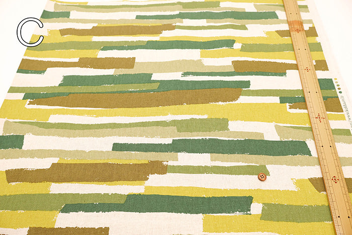 C/L Canvas Print Fabric - Border Brush - nomura tailor