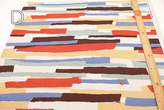 C/L Canvas Print Fabric - Border Brush - nomura tailor