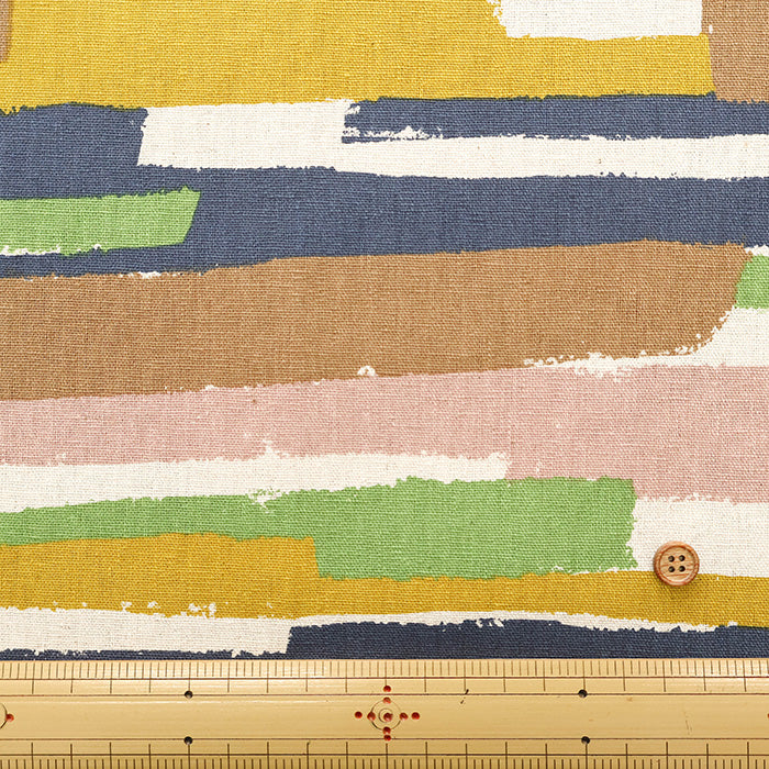 C/L Canvas Print Fabric - Border Brush - nomura tailor