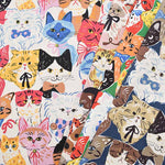 Cotton Oxford Printed Fabric - Powerful Animal Cat - nomura tailor