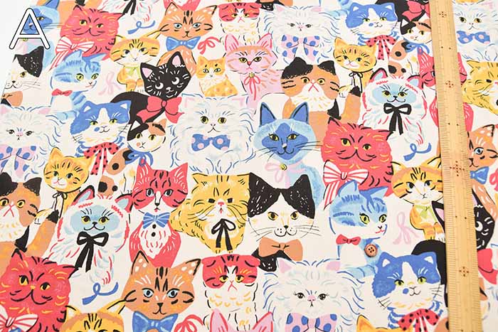 Cotton Oxford Printed Fabric - Powerful Animal Cat - nomura tailor