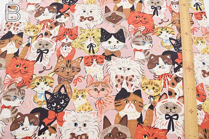 Cotton Oxford Printed Fabric - Powerful Animal Cat - nomura tailor