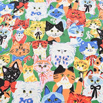 Cotton Oxford Printed Fabric - Powerful Animal Cat - nomura tailor
