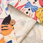 Cotton Oxford Printed Fabric - Powerful Animal Cat - nomura tailor