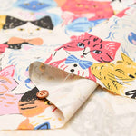 Cotton Oxford Printed Fabric - Powerful Animal Cat - nomura tailor