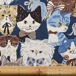 Cotton Oxford Printed Fabric - Powerful Animal Cat - nomura tailor
