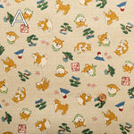 Cotton Dobby Fabric Sunny Dog JAPAN Shiba - nomura tailor