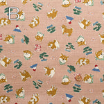 Cotton Dobby Fabric Sunny Dog JAPAN Shiba - nomura tailor