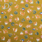 Cotton Dobby Fabric Sunny Dog JAPAN Shiba - nomura tailor